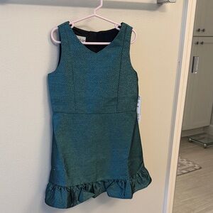 Pippa & Julie Teal Kids Dress with Ruffle Hem